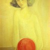 'Chica con sandía' 1975 · Óleo sobre lienzo · 65x46 · Colección particular
