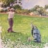 'Jugando al Golf' 1997 · Óleo sobre papel · 65x50 · Colección particular