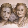 'Madre e hija' 1999 · Plumilla · 50x65 · Colección particular